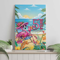 Flamingo Aloha Hawaii Canvas Wall Art It's 5 O’Clock Somewhere Tropical Vibes - Wonder Print Shop