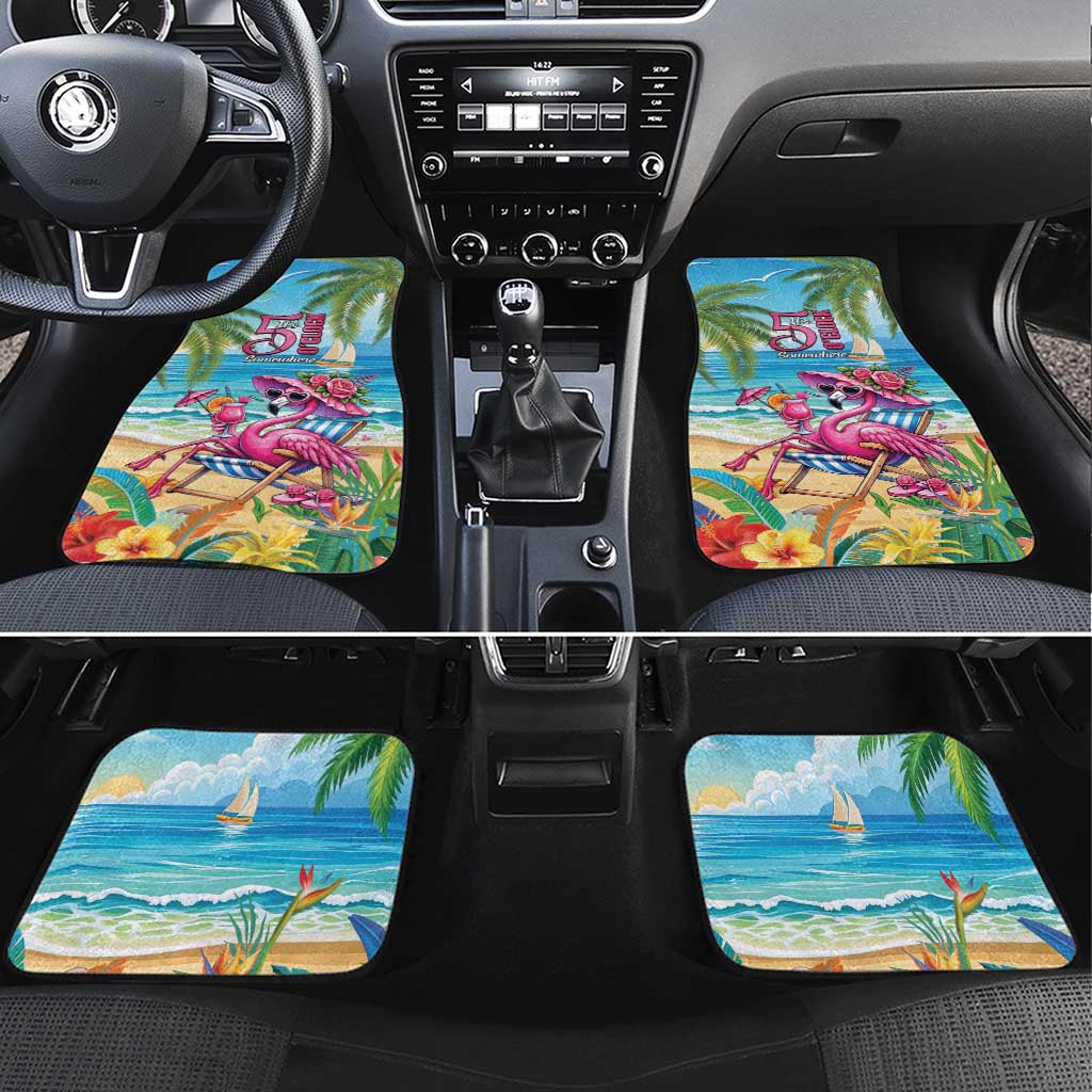 Flamingo Aloha Hawaii Car Mats It's 5 O’Clock Somewhere Tropical Vibes - Wonder Print Shop