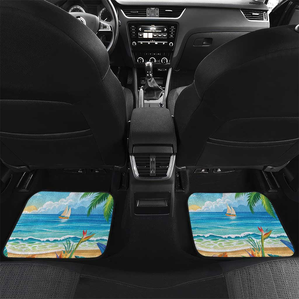 Flamingo Aloha Hawaii Car Mats It's 5 O’Clock Somewhere Tropical Vibes - Wonder Print Shop
