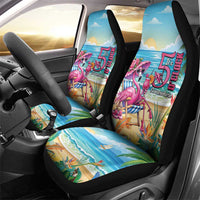Flamingo Aloha Hawaii Car Seat Cover It's 5 O’Clock Somewhere Tropical Vibes - Wonder Print Shop