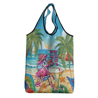 Flamingo Aloha Hawaii Grocery Bag It's 5 O’Clock Somewhere Tropical Vibes - Wonder Print Shop