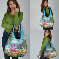 Flamingo Aloha Hawaii Grocery Bag It's 5 O’Clock Somewhere Tropical Vibes - Wonder Print Shop