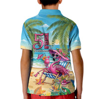 Flamingo Aloha Hawaii Kid Polo Shirt It's 5 O’Clock Somewhere Tropical Vibes - Wonder Print Shop