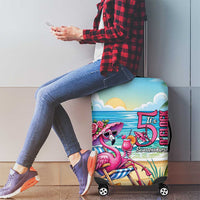 Flamingo Aloha Hawaii Luggage Cover It's 5 O’Clock Somewhere Tropical Vibes - Wonder Print Shop