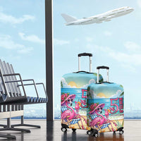 Flamingo Aloha Hawaii Luggage Cover It's 5 O’Clock Somewhere Tropical Vibes - Wonder Print Shop