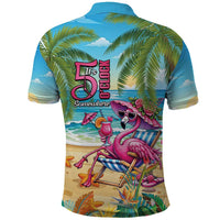 Flamingo Aloha Hawaii Polo Shirt It's 5 O’Clock Somewhere Tropical Vibes - Wonder Print Shop