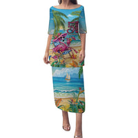 Flamingo Aloha Hawaii Puletasi It's 5 O’Clock Somewhere Tropical Vibes - Wonder Print Shop