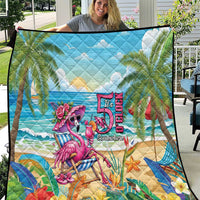 Flamingo Aloha Hawaii Quilt It's 5 O’Clock Somewhere Tropical Vibes - Wonder Print Shop