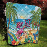 Flamingo Aloha Hawaii Quilt It's 5 O’Clock Somewhere Tropical Vibes - Wonder Print Shop