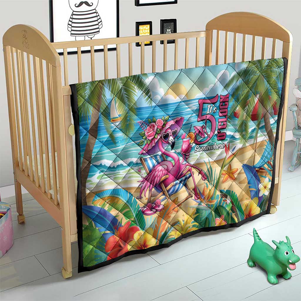 Flamingo Aloha Hawaii Quilt It's 5 O’Clock Somewhere Tropical Vibes - Wonder Print Shop