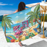 Flamingo Aloha Hawaii Sarong It's 5 O’Clock Somewhere Tropical Vibes - Wonder Print Shop