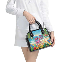 Flamingo Aloha Hawaii Shoulder Handbag It's 5 O’Clock Somewhere Tropical Vibes - Wonder Print Shop