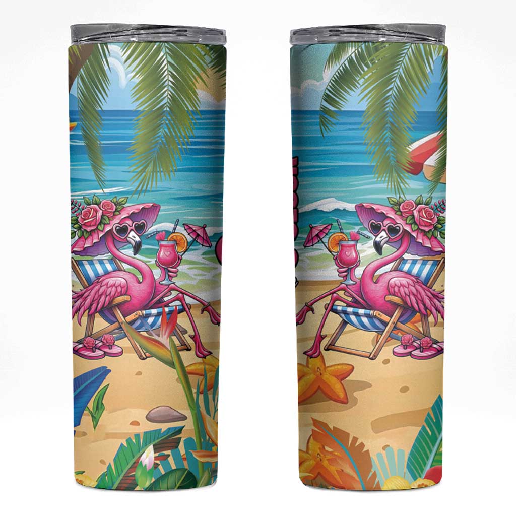 Flamingo Aloha Hawaii Skinny Tumbler It's 5 O’Clock Somewhere Tropical Vibes - Wonder Print Shop