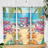 Flamingo Aloha Hawaii Skinny Tumbler It's 5 O’Clock Somewhere Tropical Vibes - Wonder Print Shop