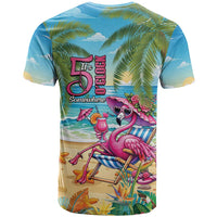 Flamingo Aloha Hawaii T Shirt It's 5 O’Clock Somewhere Tropical Vibes - Wonder Print Shop