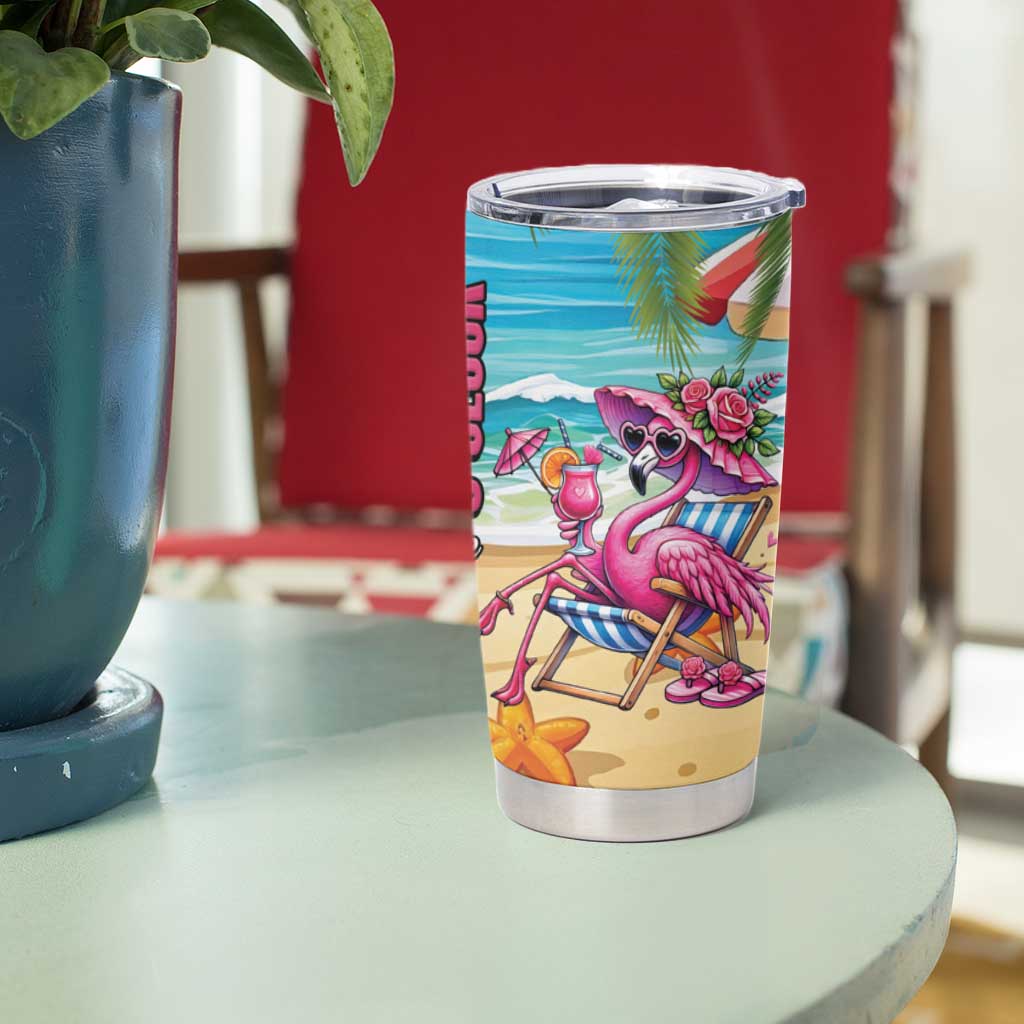 Flamingo Aloha Hawaii Tumbler Cup It's 5 O’Clock Somewhere Tropical Vibes - Wonder Print Shop