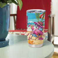 Flamingo Aloha Hawaii Tumbler Cup It's 5 O’Clock Somewhere Tropical Vibes - Wonder Print Shop