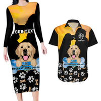 Custom International Dog Day Couples Matching Long Sleeve Bodycon Dress and Hawaiian Shirt Dogs Are The Magicians Of The Universe - Wonder Print Shop