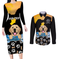 Custom International Dog Day Couples Matching Long Sleeve Bodycon Dress and Long Sleeve Button Shirts Dogs Are The Magicians Of The Universe - Wonder Print Shop