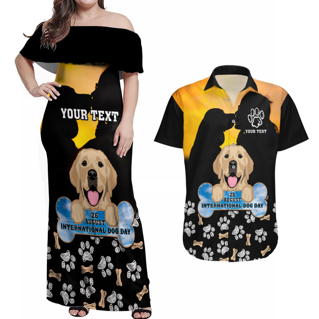 Custom International Dog Day Couples Matching Off Shoulder Maxi Dress and Hawaiian Shirt Dogs Are The Magicians Of The Universe - Wonder Print Shop