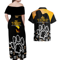 Custom International Dog Day Couples Matching Off Shoulder Maxi Dress and Hawaiian Shirt Dogs Are The Magicians Of The Universe - Wonder Print Shop
