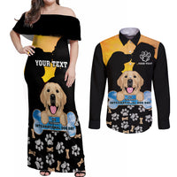 Custom International Dog Day Couples Matching Off Shoulder Maxi Dress and Long Sleeve Button Shirts Dogs Are The Magicians Of The Universe - Wonder Print Shop