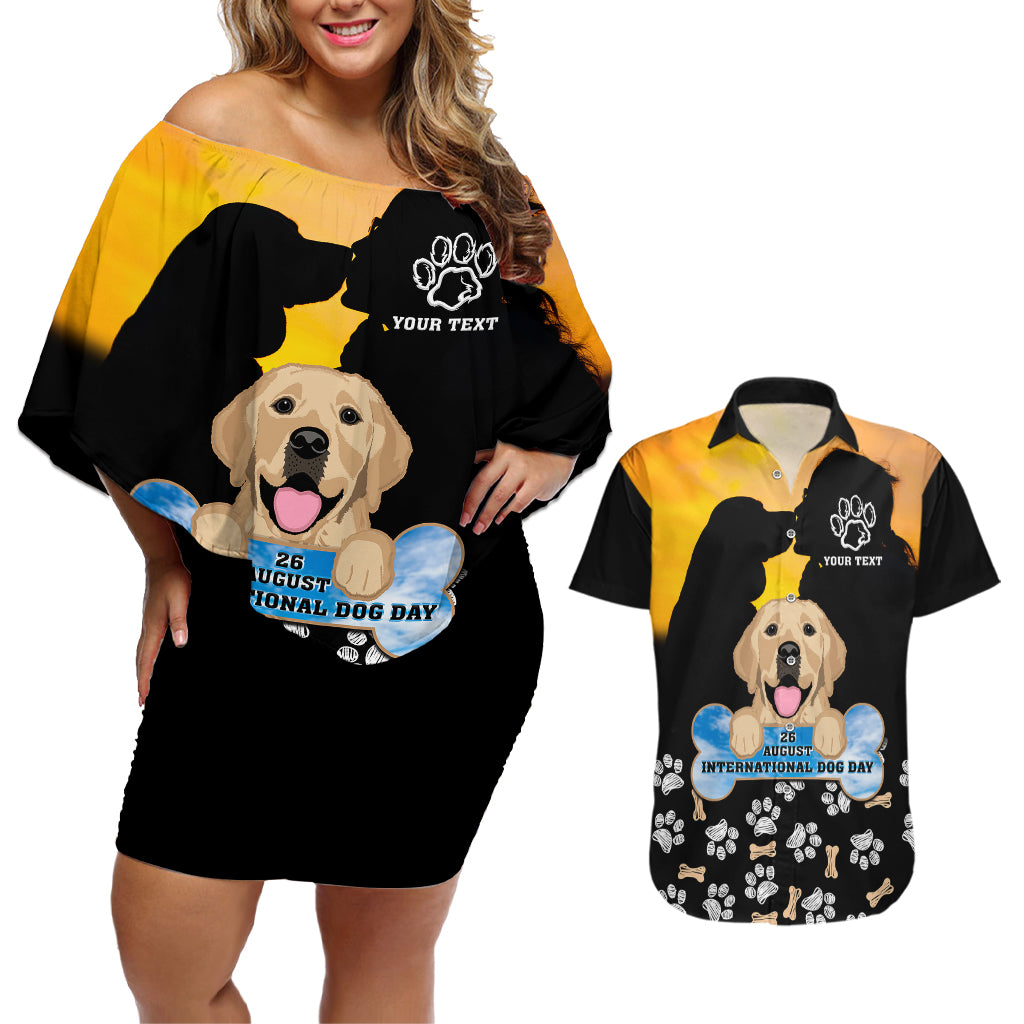 Custom International Dog Day Couples Matching Off Shoulder Short Dress and Hawaiian Shirt Dogs Are The Magicians Of The Universe - Wonder Print Shop