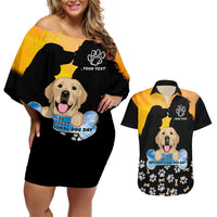 Custom International Dog Day Couples Matching Off Shoulder Short Dress and Hawaiian Shirt Dogs Are The Magicians Of The Universe - Wonder Print Shop