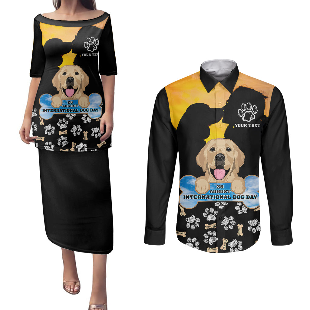 Custom International Dog Day Couples Matching Puletasi Dress and Long Sleeve Button Shirts Dogs Are The Magicians Of The Universe - Wonder Print Shop