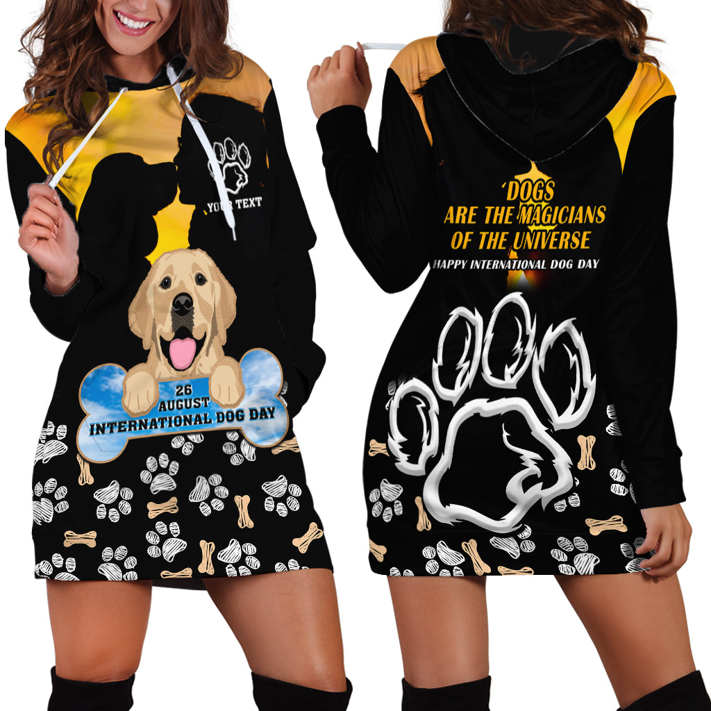 Custom International Dog Day Hoodie Dress Dogs Are The Magicians Of The Universe - Wonder Print Shop