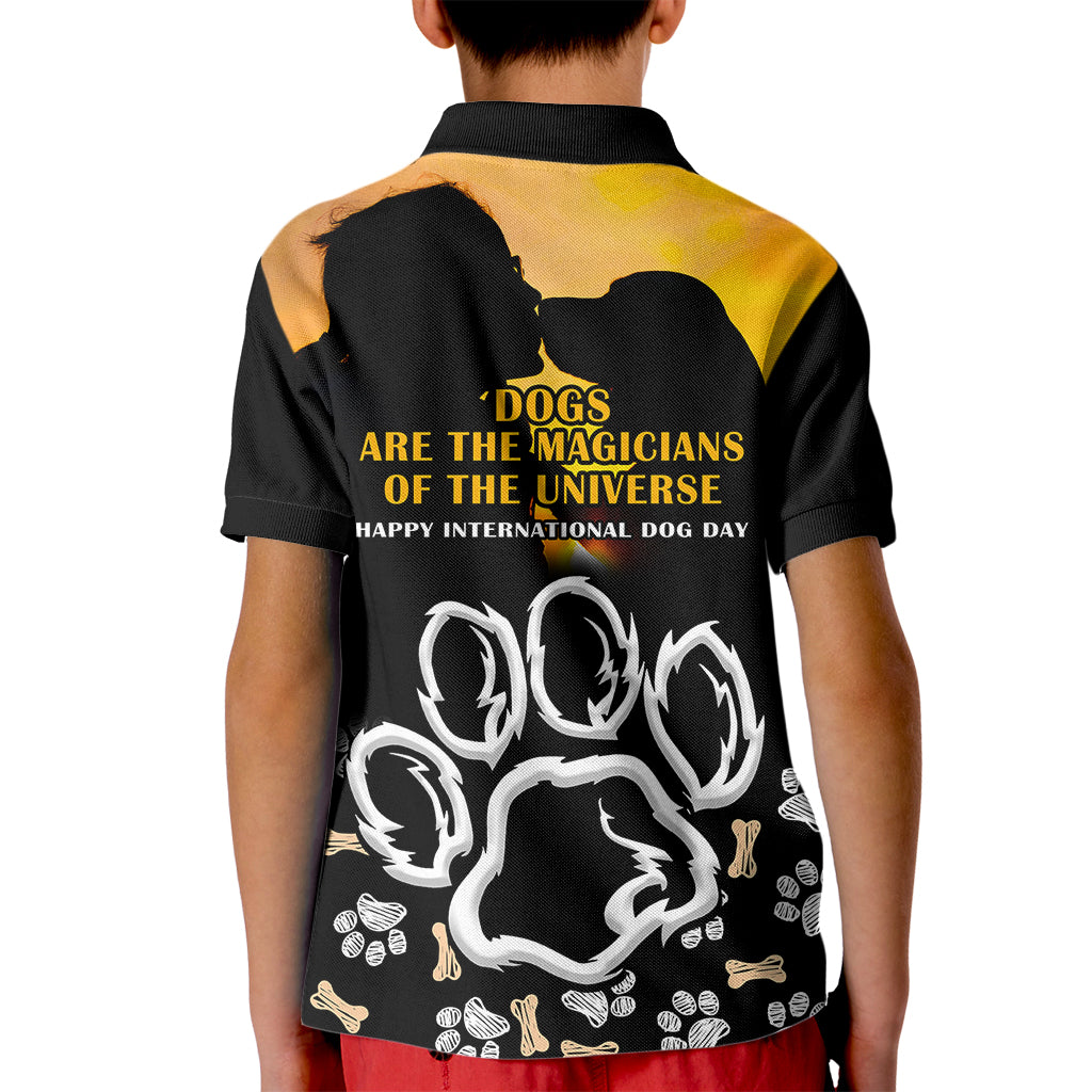 Custom International Dog Day Kid Polo Shirt Dogs Are The Magicians Of The Universe - Wonder Print Shop