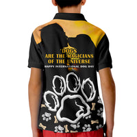 Custom International Dog Day Kid Polo Shirt Dogs Are The Magicians Of The Universe - Wonder Print Shop