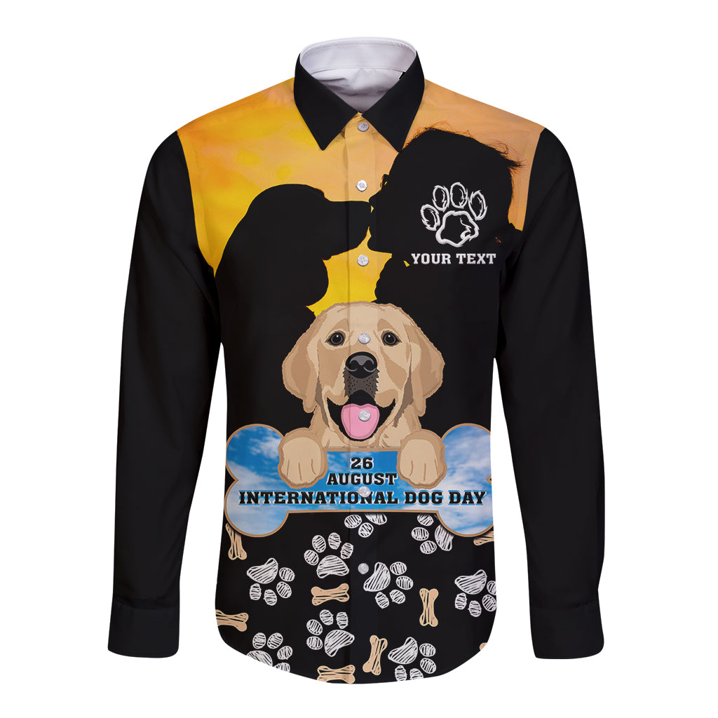 Custom International Dog Day Long Sleeve Button Shirt Dogs Are The Magicians Of The Universe - Wonder Print Shop