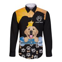 Custom International Dog Day Long Sleeve Button Shirt Dogs Are The Magicians Of The Universe - Wonder Print Shop