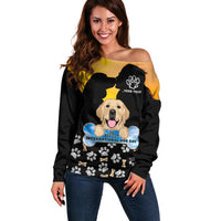 Custom International Dog Day Off Shoulder Sweater Dogs Are The Magicians Of The Universe - Wonder Print Shop