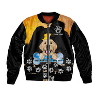 Custom International Dog Day Sleeve Zip Bomber Jacket Dogs Are The Magicians Of The Universe - Wonder Print Shop