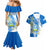 Nicaragua Independence Day Couples Matching Mermaid Dress And Hawaiian Shirt Nicaraguan Coat of Arms With Sacuanjoche Flowers - Wonder Print Shop