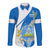 Nicaragua Independence Day Long Sleeve Button Shirt Nicaraguan Coat of Arms With Sacuanjoche Flowers - Wonder Print Shop