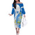 Nicaragua Independence Day Off The Shoulder Long Sleeve Dress Nicaraguan Coat of Arms With Sacuanjoche Flowers - Wonder Print Shop