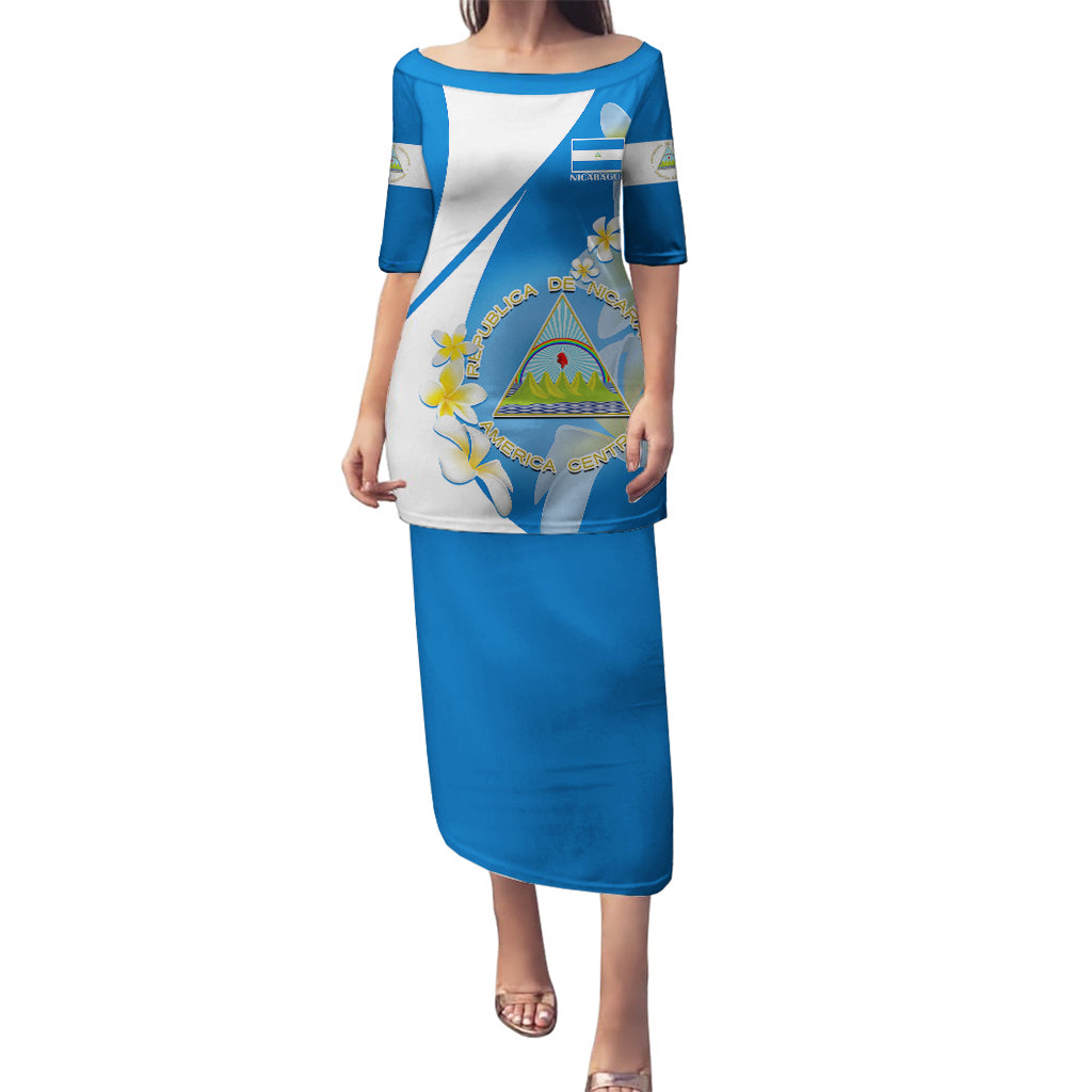 Nicaragua Independence Day Puletasi Nicaraguan Coat of Arms With Sacuanjoche Flowers - Wonder Print Shop
