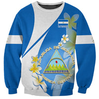 Nicaragua Independence Day Sweatshirt Nicaraguan Coat of Arms With Sacuanjoche Flowers - Wonder Print Shop