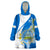 Nicaragua Independence Day Wearable Blanket Hoodie Nicaraguan Coat of Arms With Sacuanjoche Flowers - Wonder Print Shop