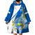 Nicaragua Independence Day Wearable Blanket Hoodie Nicaraguan Coat of Arms With Sacuanjoche Flowers - Wonder Print Shop