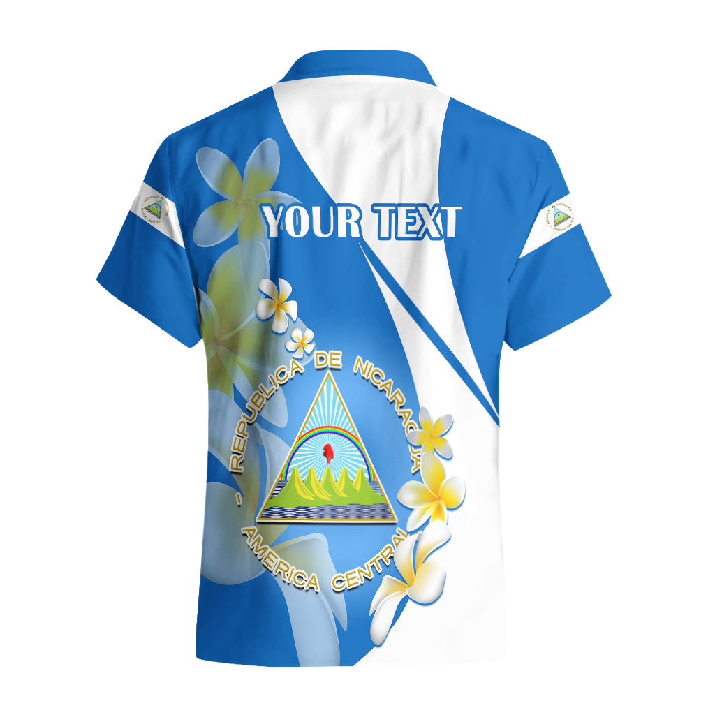 Custom Nicaragua Independence Day Hawaiian Shirt Nicaraguan Coat of Arms With Sacuanjoche Flowers - Wonder Print Shop