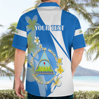 Custom Nicaragua Independence Day Hawaiian Shirt Nicaraguan Coat of Arms With Sacuanjoche Flowers - Wonder Print Shop