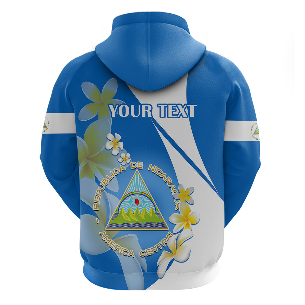 Custom Nicaragua Independence Day Hoodie Nicaraguan Coat of Arms With Sacuanjoche Flowers - Wonder Print Shop