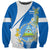 Custom Nicaragua Independence Day Sweatshirt Nicaraguan Coat of Arms With Sacuanjoche Flowers - Wonder Print Shop