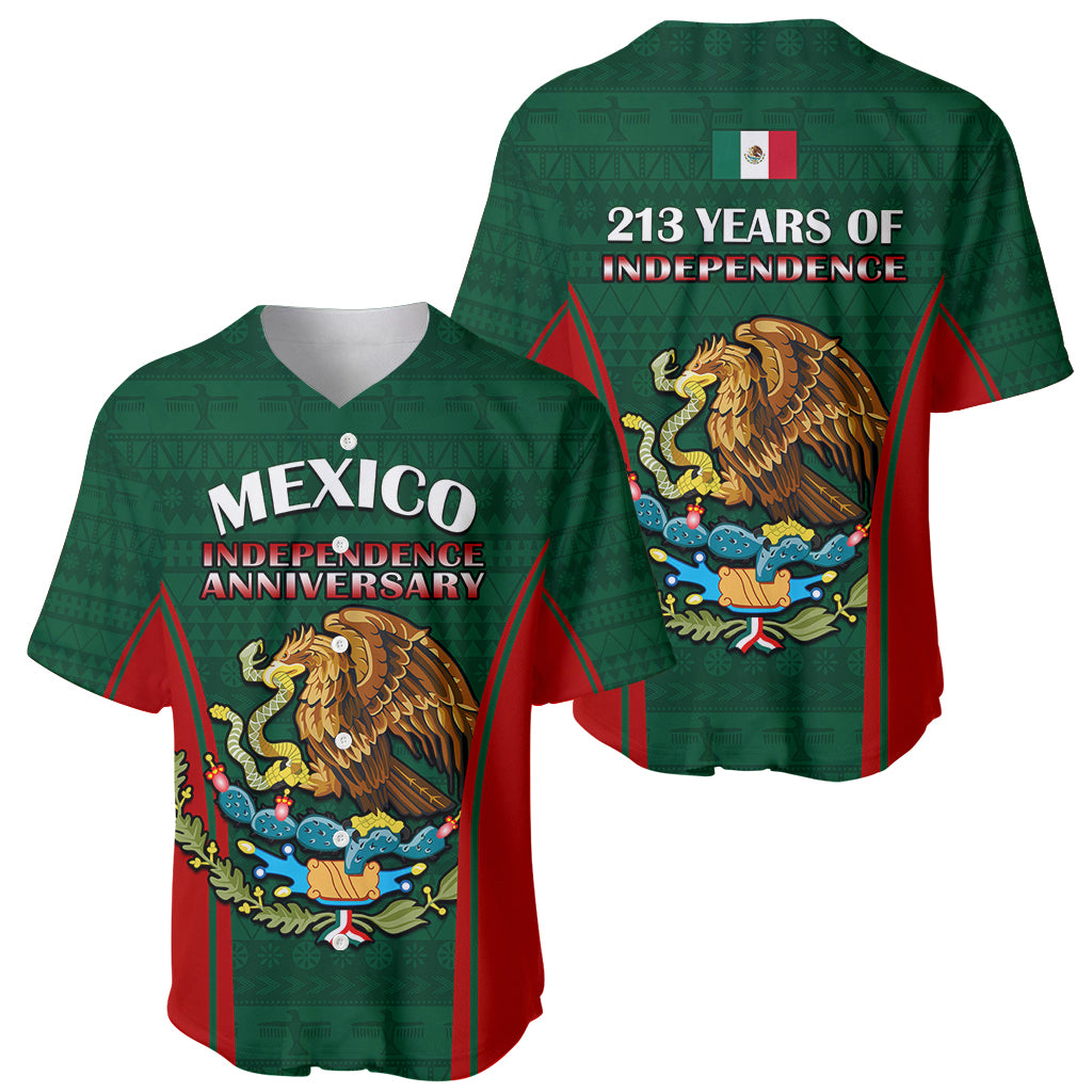 Mexico Independence Day Baseball Jersey Happy 213th Anniversary Mexican Proud - Wonder Print Shop