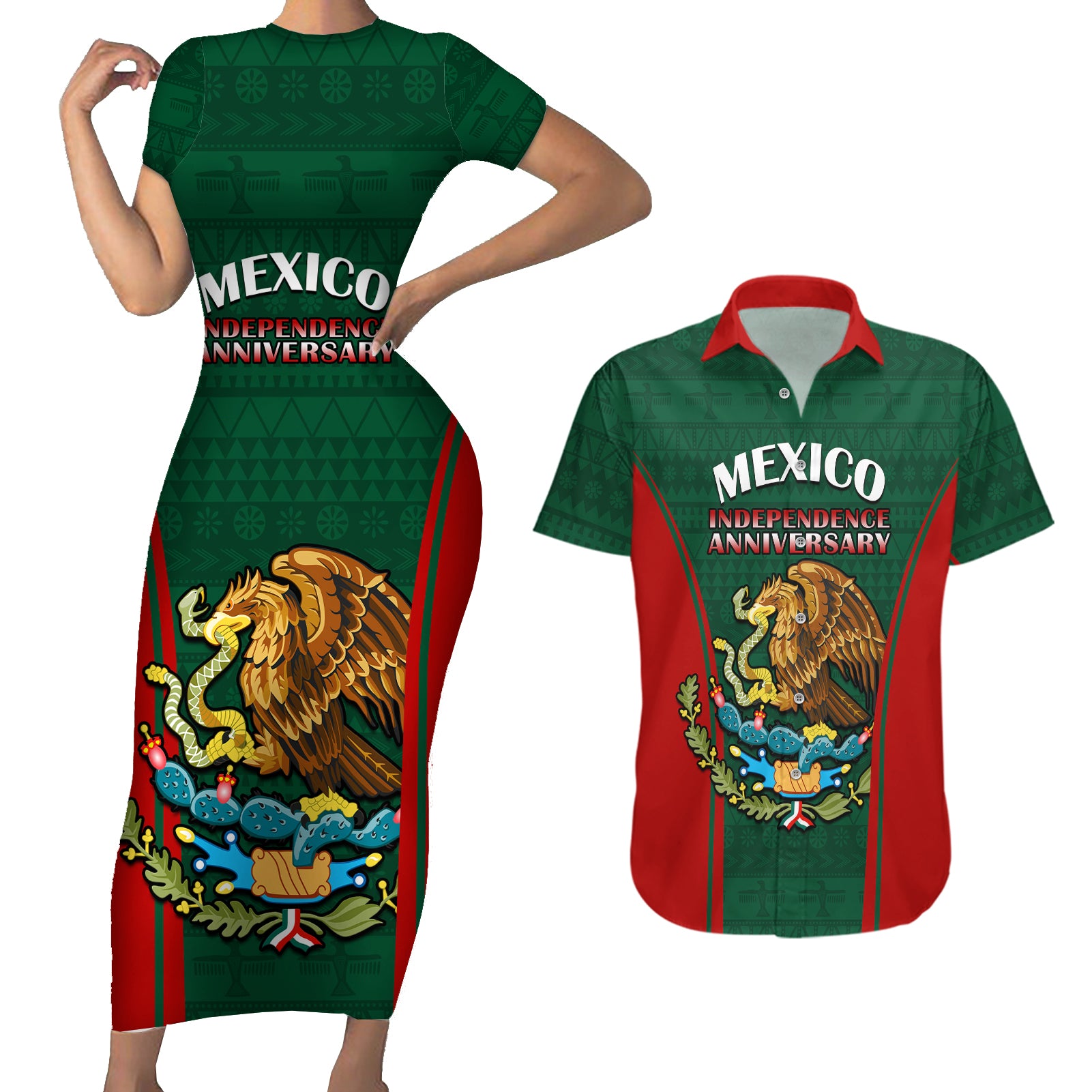 mexico-independence-day-couples-matching-short-sleeve-bodycon-dress-and-hawaiian-shirt-happy-213th-anniversary-mexican-proud