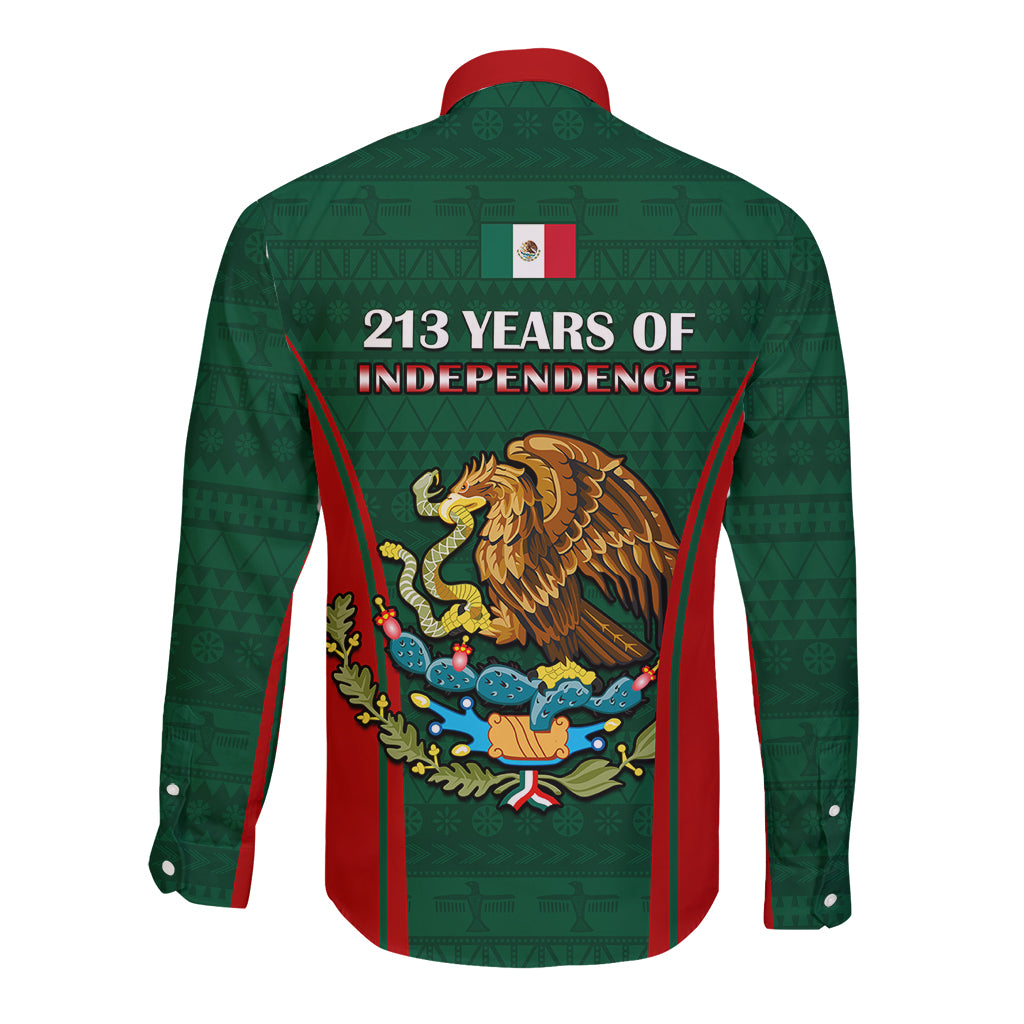 Mexico Independence Day Long Sleeve Button Shirt Happy 213th Anniversary Mexican Proud - Wonder Print Shop